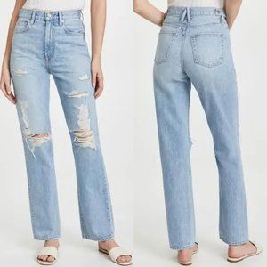 SLVRLAKE London Tabs High Rise Straight Jean in Mind Made Up Wash size 27 NWT